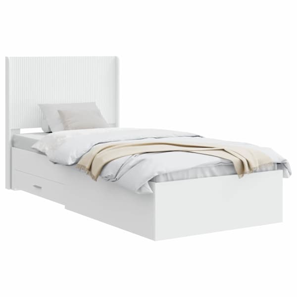 Panipaigaga voodiraam peatsiga, valge, 90 × 190 cm — mudel 3414157