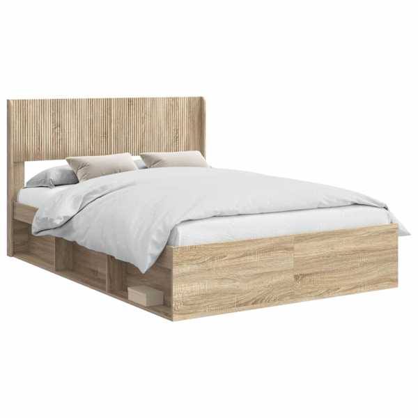 Panipaigaga voodiraam peatsiga, sonoma tamm, 140 × 190 cm — mudel 3414213