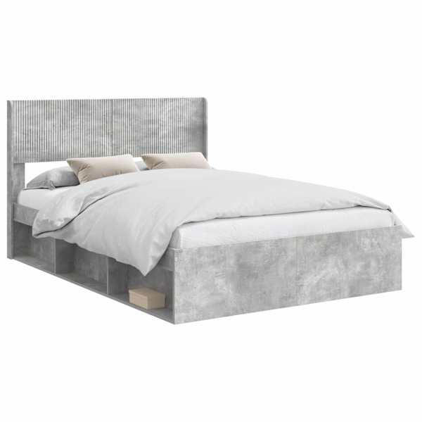Panipaigaga voodiraam peatsiga, betoonhall, 120 × 190 cm — mudel 3414238