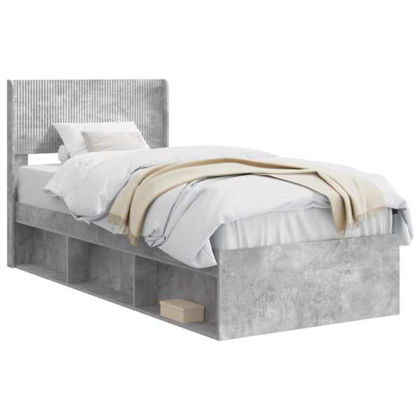 Panipaigaga voodiraam peatsiga, betoonhall, 100 × 200 cm — mudel 3414246