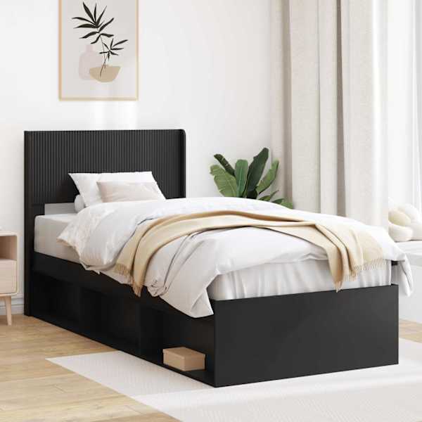 Panipaigaga voodiraam peatsiga, must, 90 × 190 cm — mudel 3414260