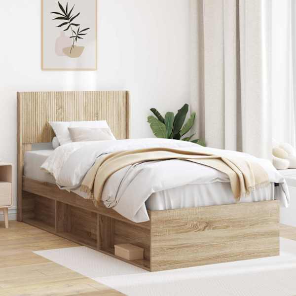 Panipaigaga voodiraam peatsiga, sonoma tamm, 90 × 190 cm — mudel 3414261