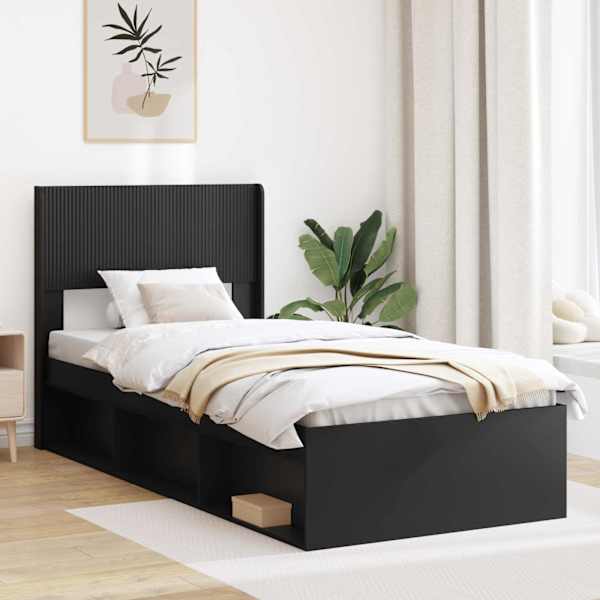 Panipaigaga voodiraam peatsiga, must, 75 × 190 cm — mudel 3414268