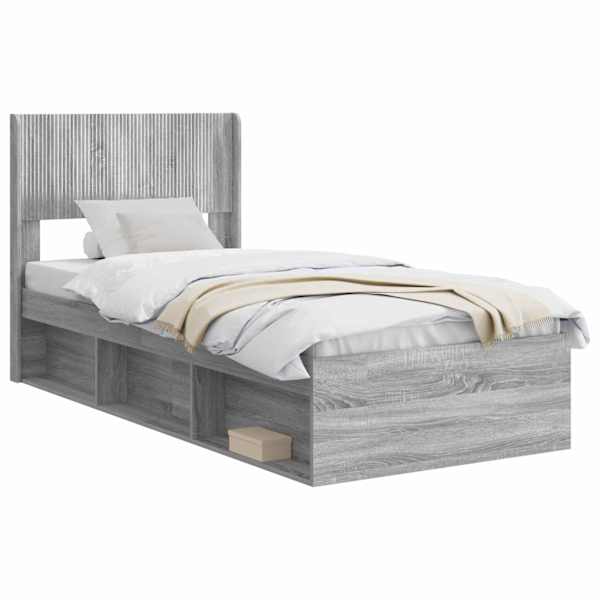 Panipaigaga voodiraam peatsiga, hall sonoma, 75 × 190 cm — mudel 3414272