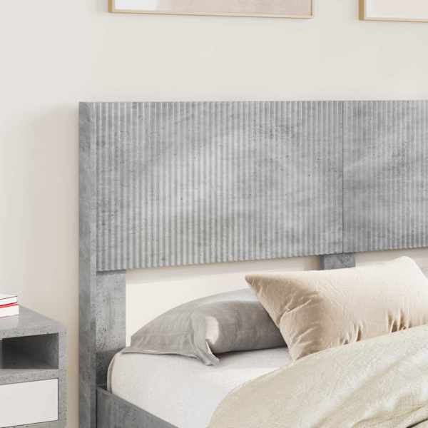 Sahtlitega voodiraam peatsiga, betoonhall, 150 × 200 cm — mudel 3414296