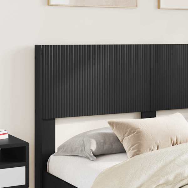Sahtlitega voodiraam peatsiga, must, 140 × 200 cm — mudel 3414300