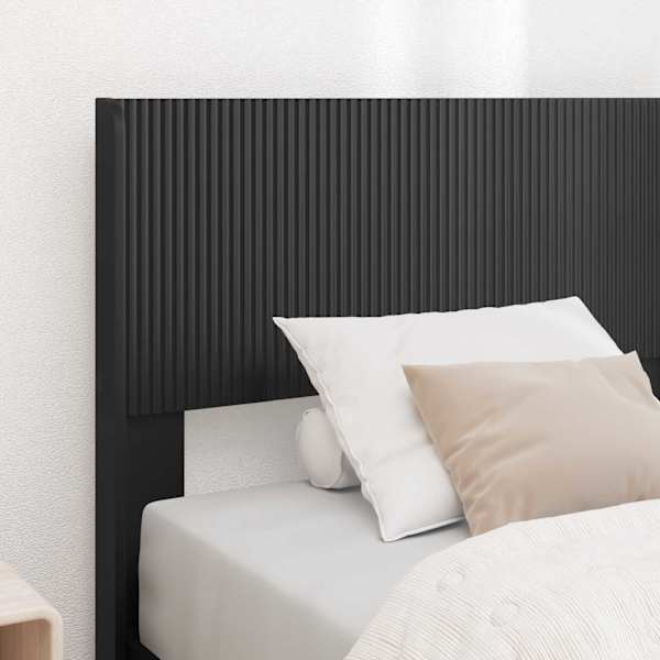 Sahtlitega voodiraam peatsiga, must, 100 × 200 cm — mudel 3414330