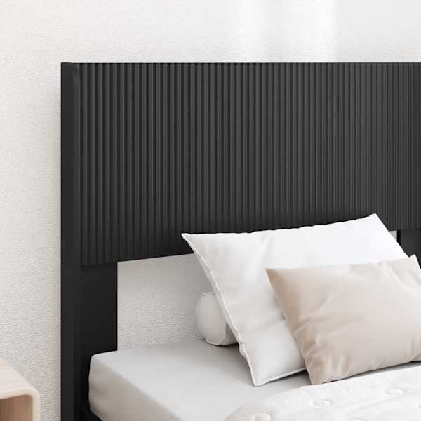 Sahtlitega voodiraam peatsiga, must, 75 × 190 cm — mudel 3414348