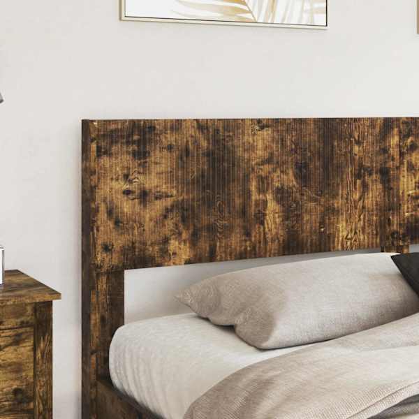 Panipaigaga voodiraam peatsiga, suitsutatud tamm, 180 × 200 cm — mudel 3414363