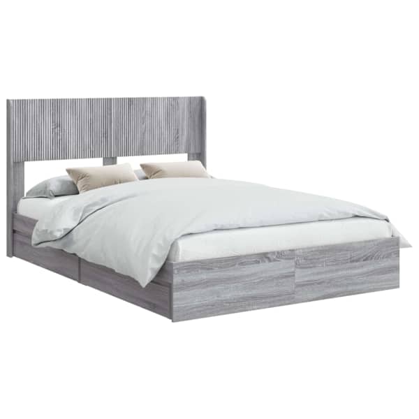Panipaigaga voodiraam peatsiga, hall sonoma, 150 × 200 cm — mudel 3414376