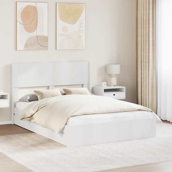 Panipaigaga voodiraam peatsiga, valge, 140 × 200 cm — mudel 3414377