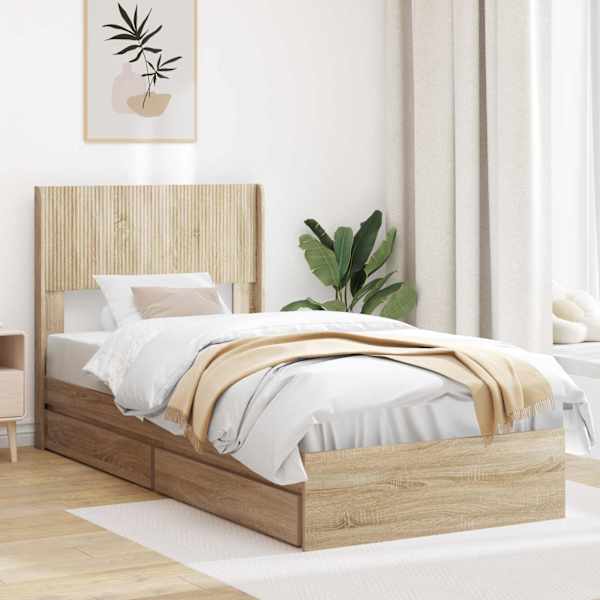 Panipaigaga voodiraam peatsiga, sonoma tamm, 90 × 190 cm — mudel 3414421