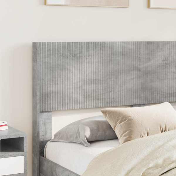 Panipaigaga voodiraam peatsiga, betoonhall, 140 × 200 cm — mudel 3414462