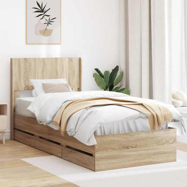 Panipaigaga voodiraam peatsiga, sonoma tamm, 90 × 200 cm — mudel 3414509