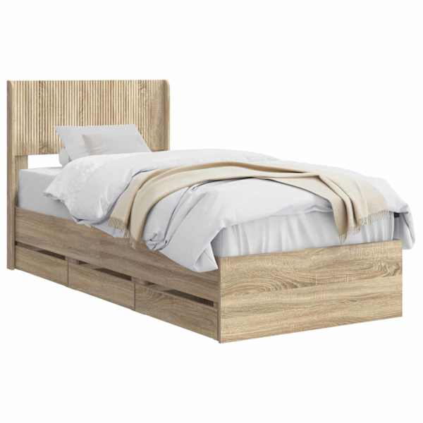 Panipaigaga voodiraam peatsiga, sonoma tamm, 90 × 200 cm — mudel 3414509