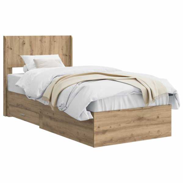 Panipaigaga voodiraam peatsiga, artisan tamm, 90 × 200 cm — mudel 3414514