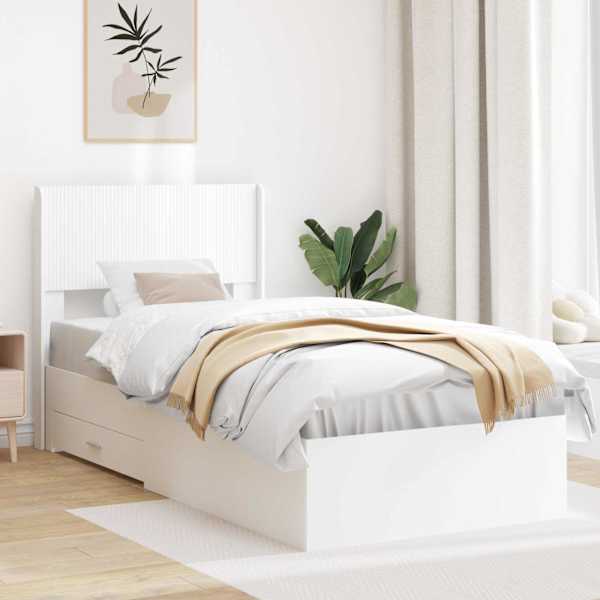 Panipaigaga voodiraam peatsiga, valge, 90 × 190 cm — mudel 3414515