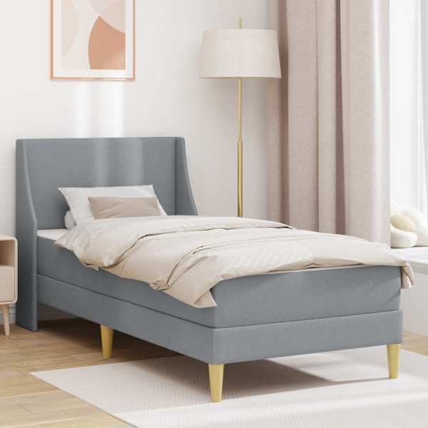 Voodiraam koos madratsiga, helehall, 90 × 190 cm — mudel 3414709