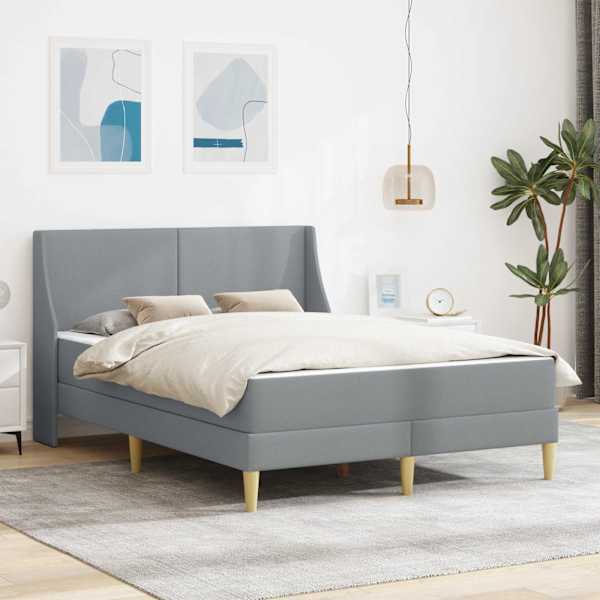 Voodiraam koos madratsiga, helehall, 160 × 200 cm — mudel 3414744