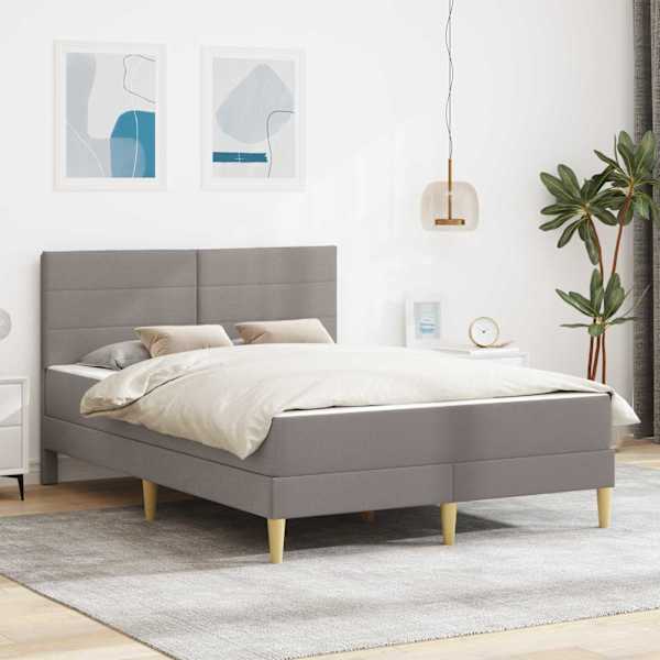 Voodiraam koos madratsiga, pruunikashall, 140 × 200 cm — mudel 3414962