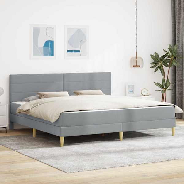 Voodiraam koos madratsiga, helehall, 180 × 200 cm — mudel 3414969