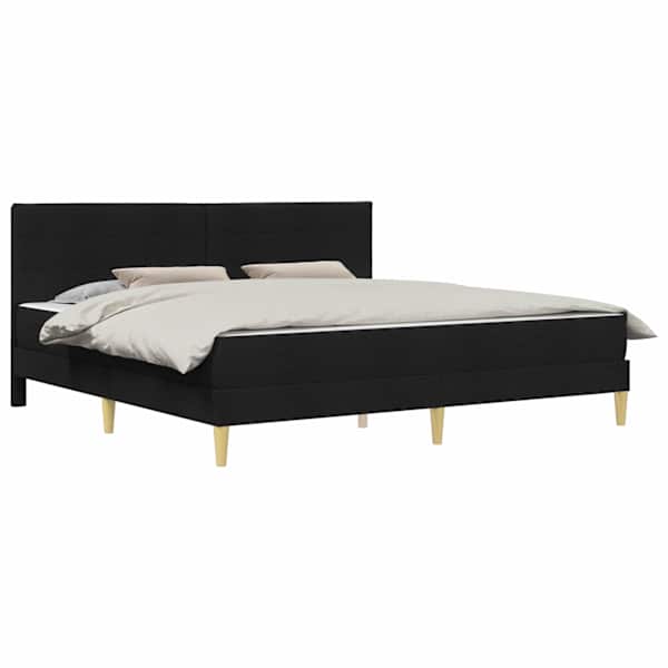 Voodiraam koos 2 madratsiga, must, 200 × 200 cm — mudel 3414976