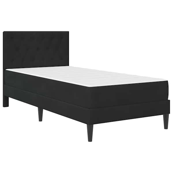 Voodiraam koos madratsiga, must, 100 × 200 cm, samet — mudel 3415034