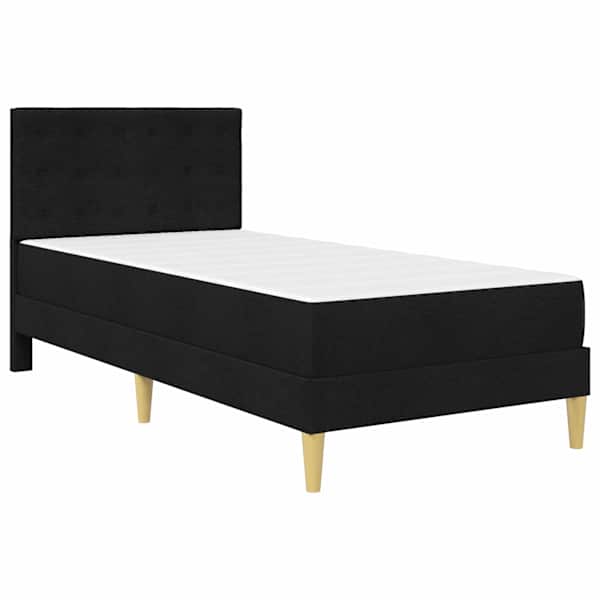Voodiraam koos madratsiga, must, 90 × 200 cm, kangas — mudel 3415090