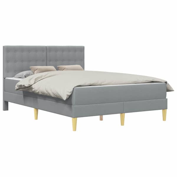 Voodiraam koos madratsiga, helehall, 120 × 190 cm, kangas — mudel 3415098