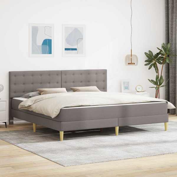 Voodiraam koos madratsiga, pruunikashall, 180 × 200 cm, kangas — mudel 3415126