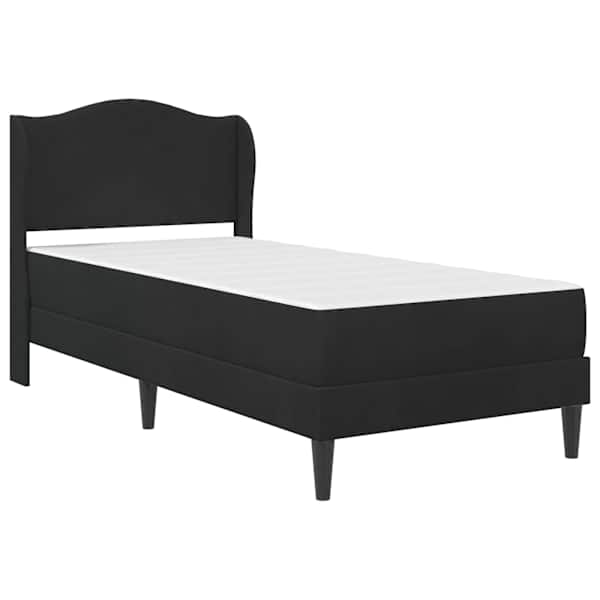Voodiraam koos madratsiga, must, 90 × 200 cm, samet — mudel 3415182