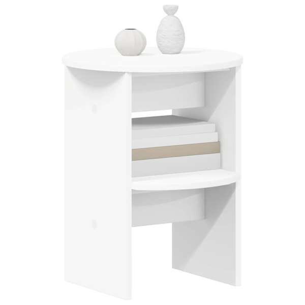 Kõrvalkapp 2 tk Valge Ø40 × 50 cm Töödeldud puit