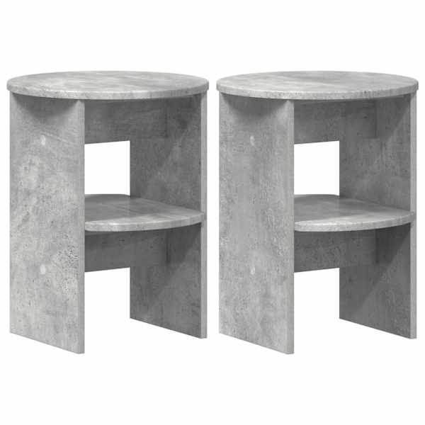 Kõrvalkapp 2 tk BetoonHall Ø40 × 50 cm Töödeldud puit