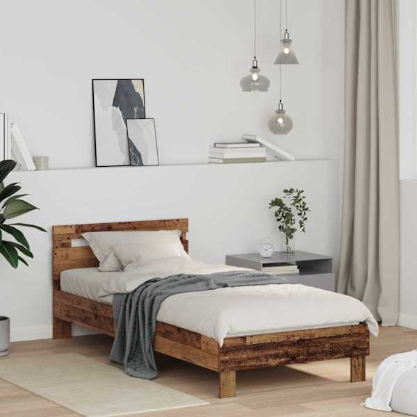 Voodiraam, vana puit, 75 × 190 cm, tehispuit — mudel 8003736