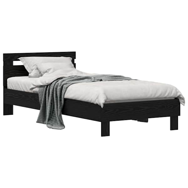 Voodiraam, must tamm, 75 × 190 cm, tehispuit — mudel 8003738