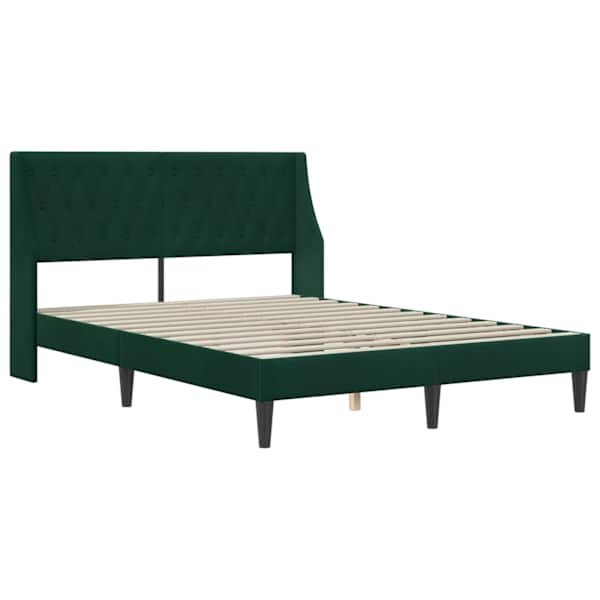 Voodiraam peatsiga, tumeroheline, 120 × 190 cm, samet — mudel 42027414
