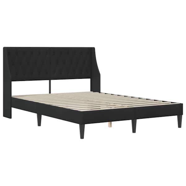 Voodiraam peatsiga, must, 120 × 190 cm, samet — mudel 42027416
