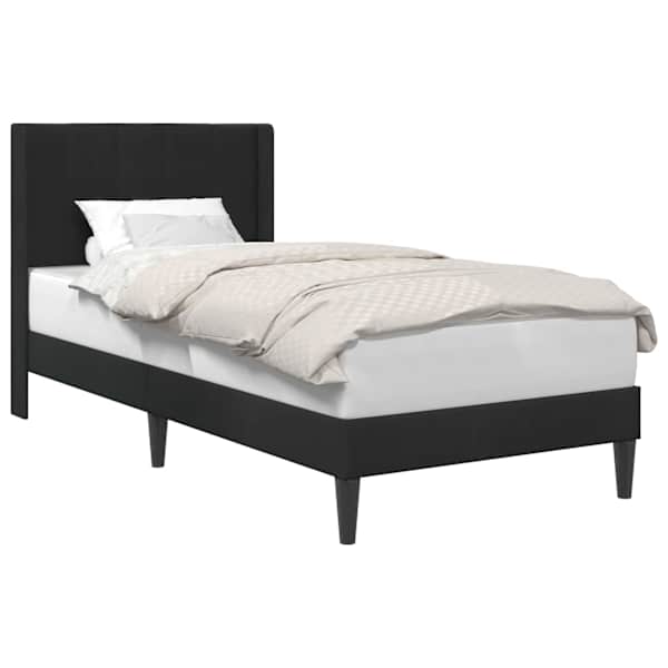 Voodi raam peaga Must 80 × 200 cm Samet