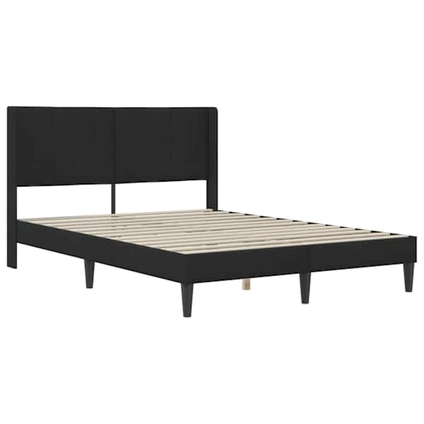 Voodiraam, must, 140 × 200 cm, samet — mudel 42027513