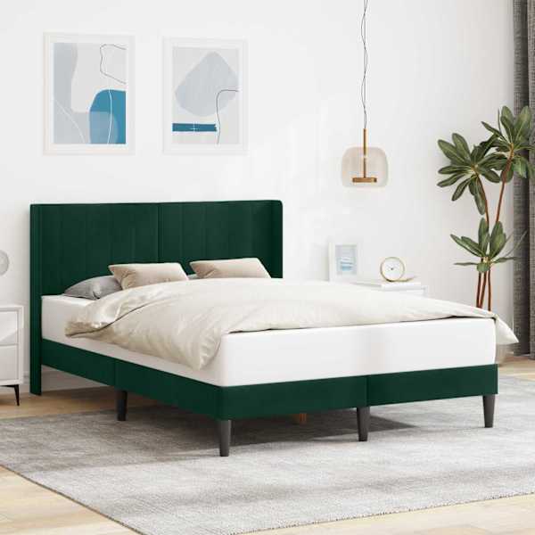 Voodiraam peatsiga, tumeroheline, 160 × 200 cm, samet — mudel 42027517