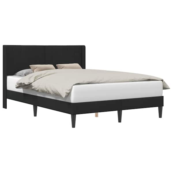 Voodiraam, must, 160 × 200 cm, samet — mudel 42027519