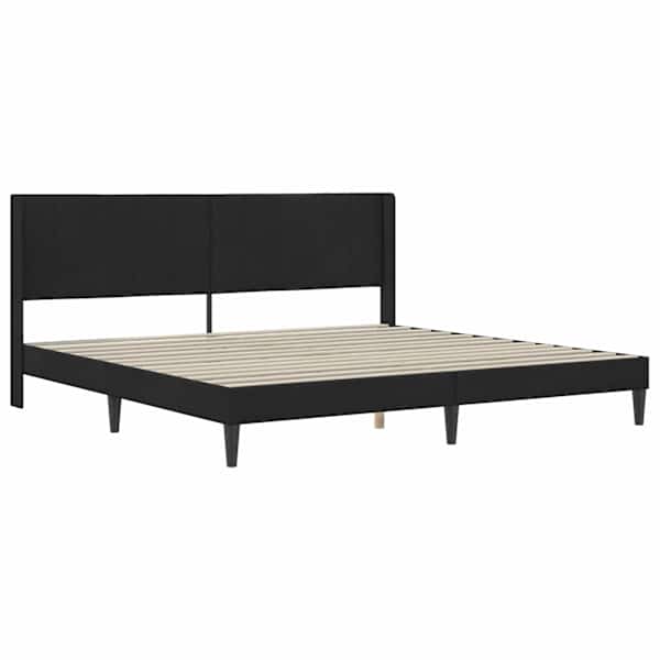 Voodiraam, must, 180 × 200 cm, samet — mudel 42027525