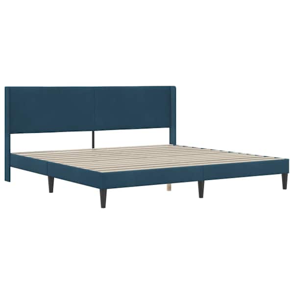 Voodiraam peatsiga, sinine, 180 × 200 cm, samet — mudel 42027526