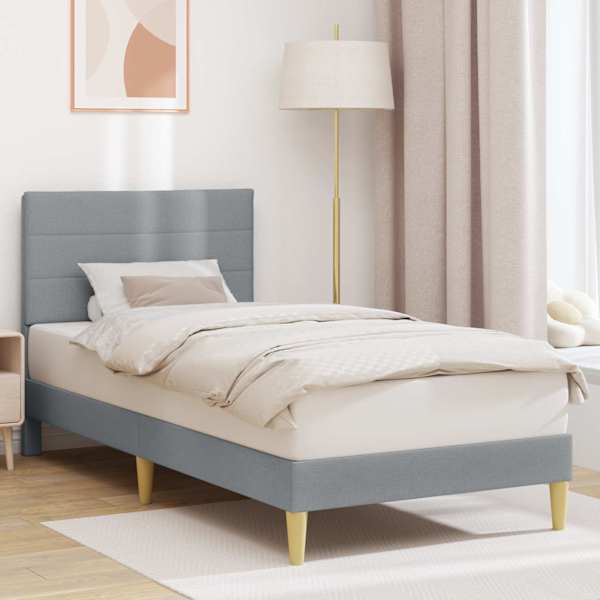 Voodiraam, helehall, 100 × 200 cm, kangas — mudel 42027564