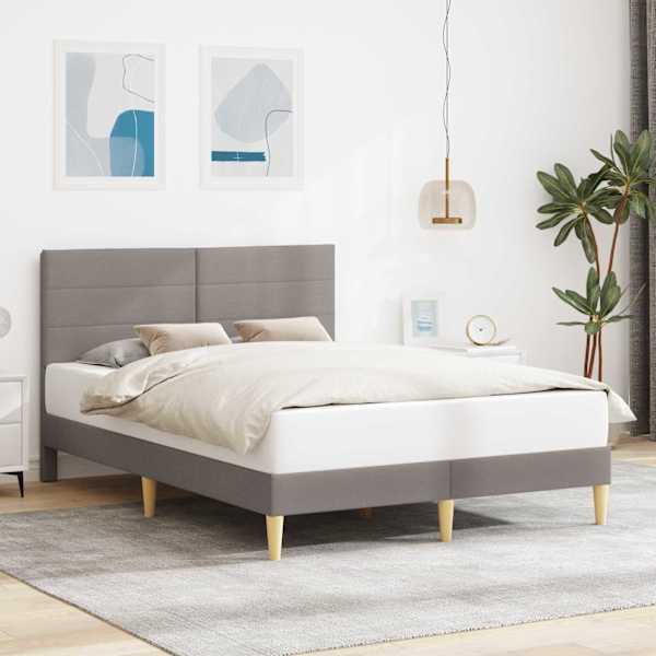 Voodiraam peatsiga, pruunikashall, 140 × 190 cm, kangas — mudel 42027586