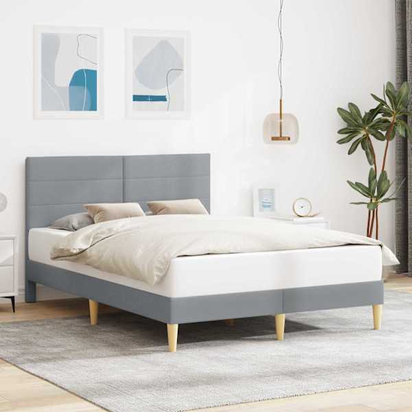 Voodiraam, helehall, 140 × 200 cm, kangas — mudel 42027588