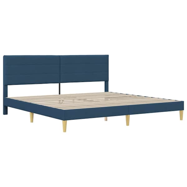 Voodiraam peatsiga, sinine, 180 × 200 cm, kangas — mudel 42027605