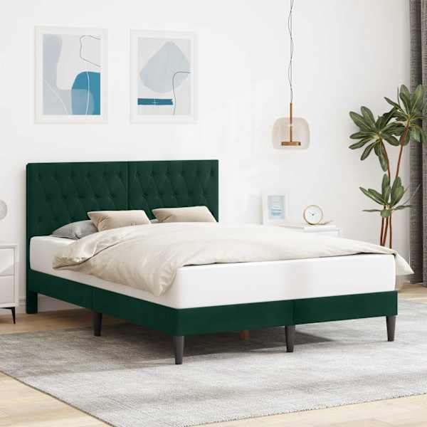 Voodiraam peatsiga, tumeroheline, 140 × 200 cm, samet — mudel 42027669