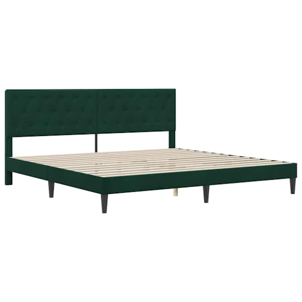 Voodiraam peatsiga, tumeroheline, 180 × 200 cm, samet — mudel 42027681