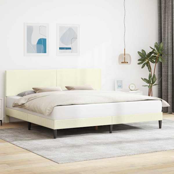 Voodiraam, kreemjasvalge, 180 × 200 cm, kangas — mudel 42027742